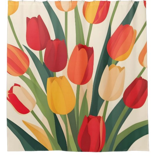 Tulip Glow-Up Duschvorhang (Vorderseite)