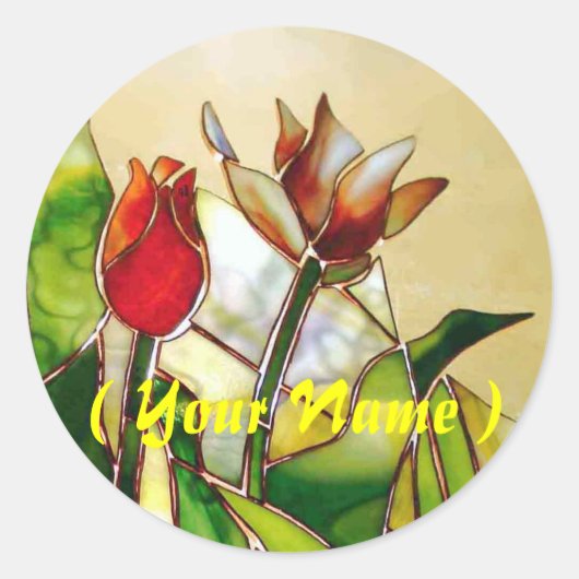 Tulip Happy Name Art Stickers (Vorderseite)