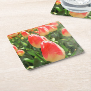 Tulip Heaven Rechteckiger Pappuntersetzer
