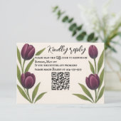 Tulip Heirloom QR Code RSVP Karte (Stehend Vorderseite)