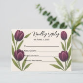 Tulip Heirloom RSVP-Karte RSVP Karte (Stehend Vorderseite)