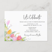 Tulip Hochzeitskarte für Aquarellpinke