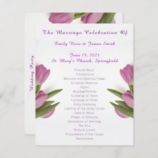 Tulip Hochzeitszeremonie - Programmheft (Vorne/Hinten)