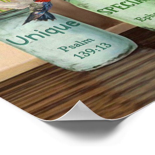 Tulip & Hummingbirds Gott sagt, Sie sind Poster (Ecke)