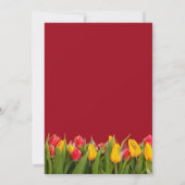 Tulip in Burgund und Gelbe Hintergrundhochzeit Einladung (Rückseite)