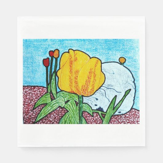 Tulip in Garden Paper Napkin Serviette (Vorderseite)