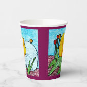 Tulip in Garden Wein Farbige Papier-Cup Pappbecher (Links)