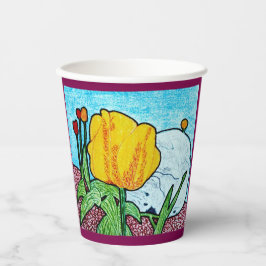 Tulip in Garden Wein Farbige Papier-Cup Pappbecher