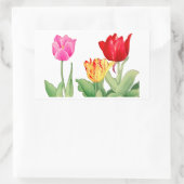 Tulip, japanische Holzschnitt-Kunst Rechteckiger Aufkleber (Tasche)