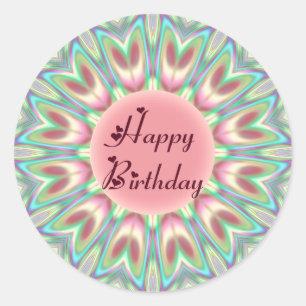 Tulip Kaleidoscope Runder Aufkleber