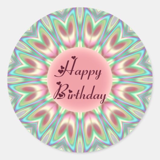 Tulip Kaleidoscope Runder Aufkleber (Vorderseite)