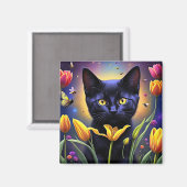 Tulip Kitty Magnet (Vorderseite/Rückseite)