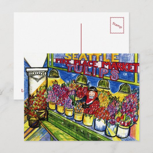 Tulip Lady Postkarte (Vorne/Hinten)