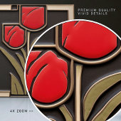 Tulip Liebe Abstrakt Rote Blume Dekoration Mitte d Fliese