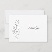 Tulip Line Art Beerdigung Danke Note Card (Rückseite)