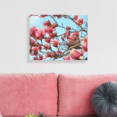 Tulip Magnolia Baum mit Birdsnest auf Leinwand (Insitu (Wohnzimmer))