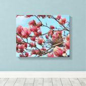 Tulip Magnolia Baum mit Birdsnest auf Leinwand (Insitu (Holzboden))