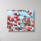 Tulip Magnolia Baum mit Birdsnest auf Leinwand (Vorderseite)