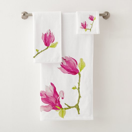 Tulip Magnolias auf einem Badetuch-Set Badhandtuch Set (Insitu)