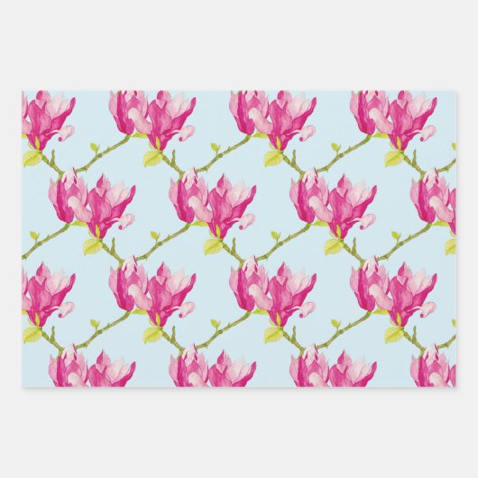 Tulip Magnolias auf einem Wrapping Paper-Set Geschenkpapier Set (Vorderseite 2)