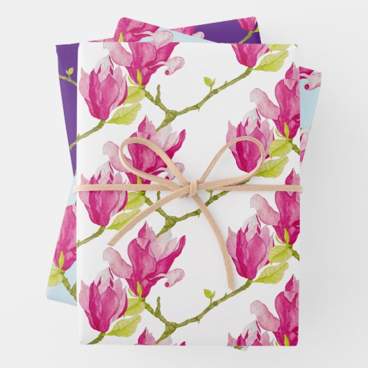 Tulip Magnolias auf einem Wrapping Paper-Set Geschenkpapier Set (Beispiel)