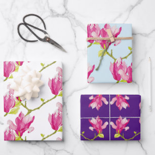 Tulip Magnolias auf einem Wrapping Paper-Set Geschenkpapier Set