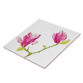 Tulip Magnolias auf einer Keramik (1) Fliese (Seite)