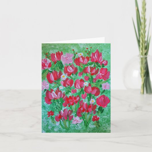 Tulip Mania Floral Note Card Dankeskarte (Vorderseite)
