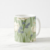 Tulip Meadow in Sage Green Kaffeetasse (VorderseiteRechts)