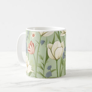 Tulip Meadow in Sage Green Kaffeetasse