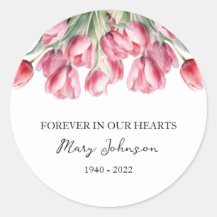 Tulip Memorial Funeral Classic Rund Sticker