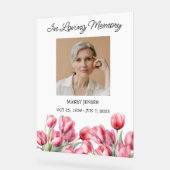 Tulip Memorial Photo Funeral Acrylschild (Winkel)