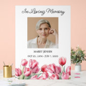 Tulip Memorial Photo Funeral Acrylschild (Hochzeit)