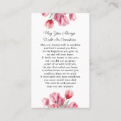 Tulip Memorial Photo Funeral Prayer Card Visitenkarte (Rückseite)