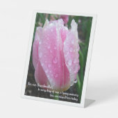 Tulip Memorial Tabletop Plaque mit Easel Sockelschild (Vorderseite)