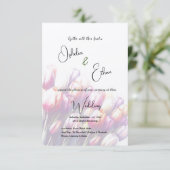 Tulip Minimalistisch Lila Einladung (Stehend Vorderseite)