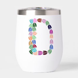 Tulip mit mehrfarbigem Buchstaben "D"