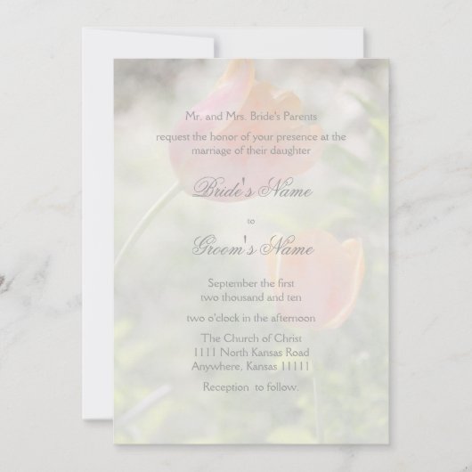 Tulip mit Verse Hochzeit Einladung (Vorderseite)