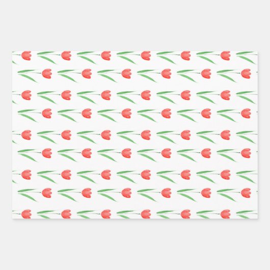 Tulip Muster Geschenkpapier Set (Vorderseite)