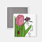 Tulip-n-Drachenmagnet Magnet (Vorderseite/Rückseite)