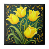 Tulip Noir Keramik Tile Fliese (Vorderseite)