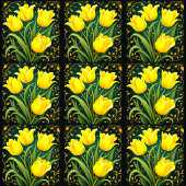 Tulip Noir Keramik Tile Fliese