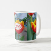 Tulip Orange Red Womans Name Foto Art Tasse (VorderseiteRechts)