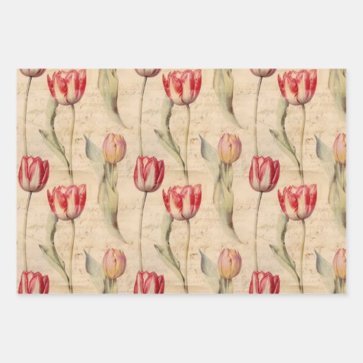 Tulip Packpapier Geschenkpapier Set (Vorderseite)