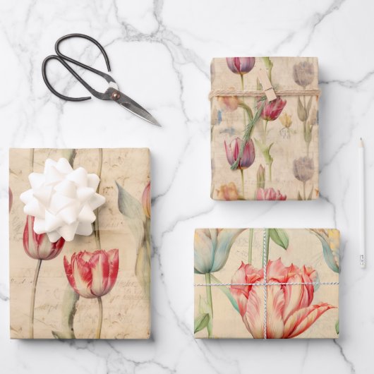 Tulip Packpapier Geschenkpapier Set (Vorderseite)
