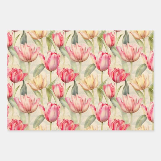 Tulip Packpapier Geschenkpapier Set (Vorderseite)