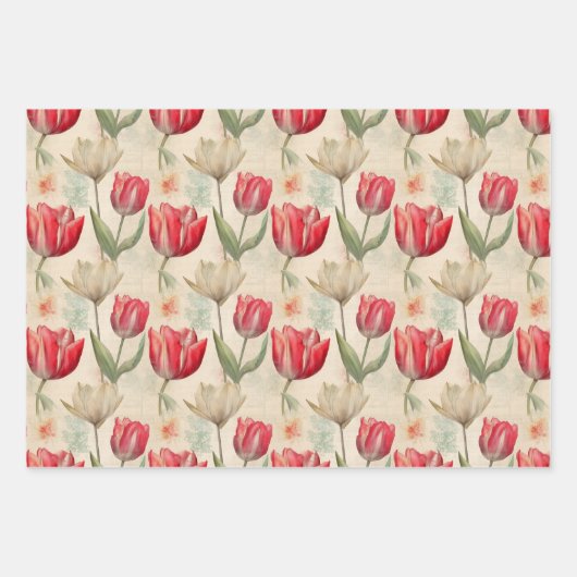 Tulip Packpapier Geschenkpapier Set (Vorderseite)