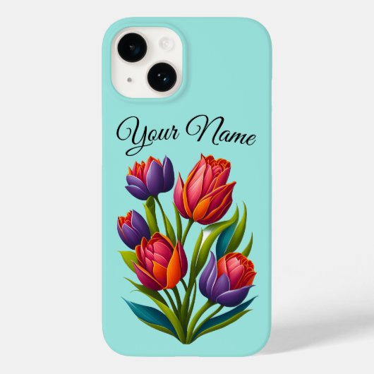 Tulip Painting - iPhone Case - Aquamarin personali (Rückseite)