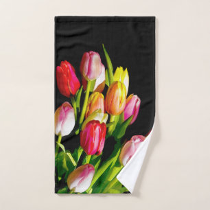 Tulip Painting - Original Blume Kunst Badhandtuch Set