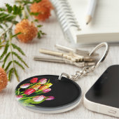 Tulip Painting - Original Blume Kunst Schlüsselanhänger (Vorderseite rechts)